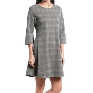 Bryn Walker Irys Plaid Dress Black Yellow White Size Large